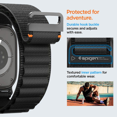 Spigen רצועת שעון WBF1 ל-Apple Watch – תואמת Ultra 3/2/1 (49mm), Series 11/10 (46mm), 9/8/7 (45mm), 6/5/4 (44mm)